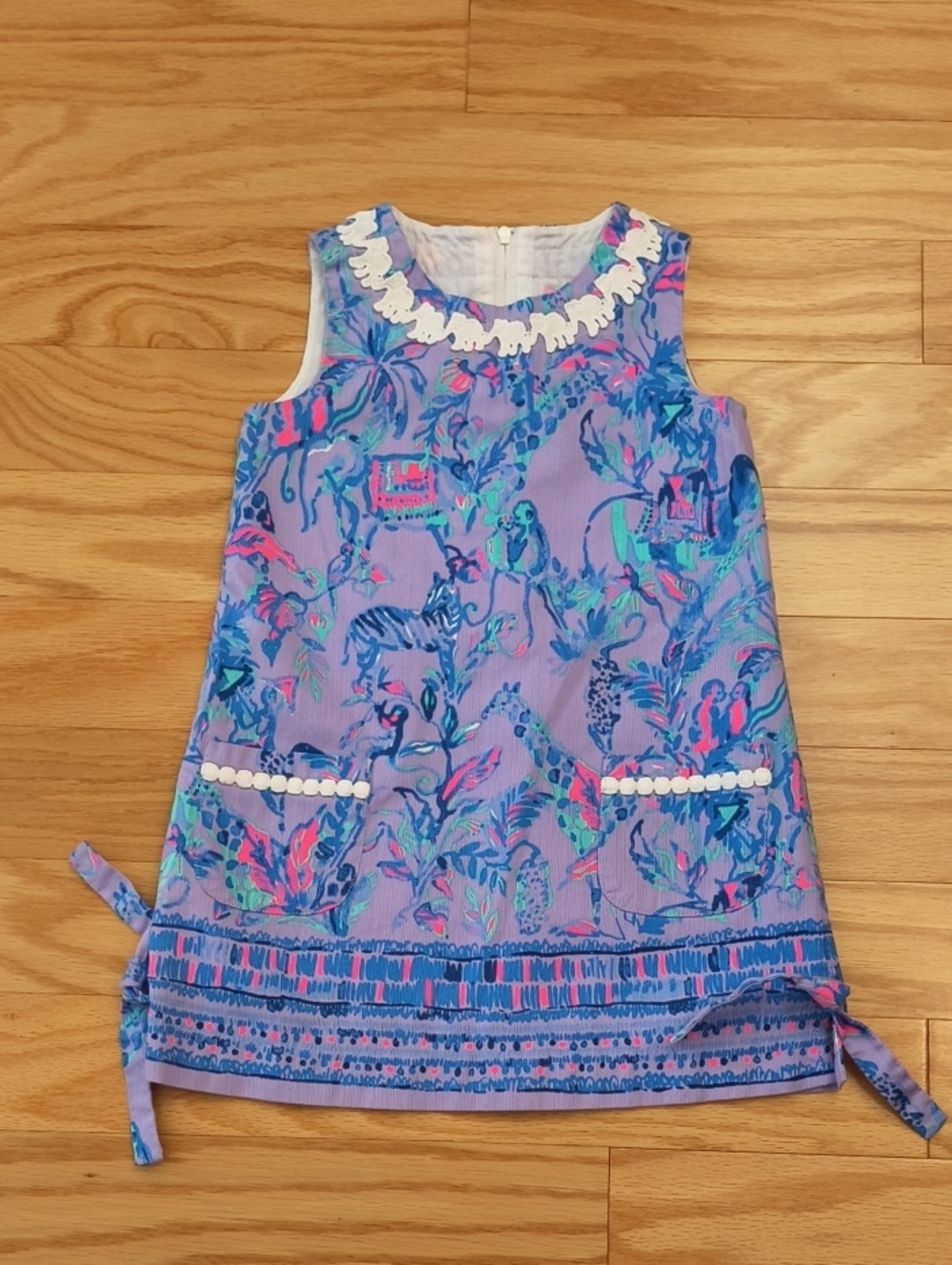 Lilly Pulitzer Girls Fruity Monkey Shift Dress Size 4 EUC